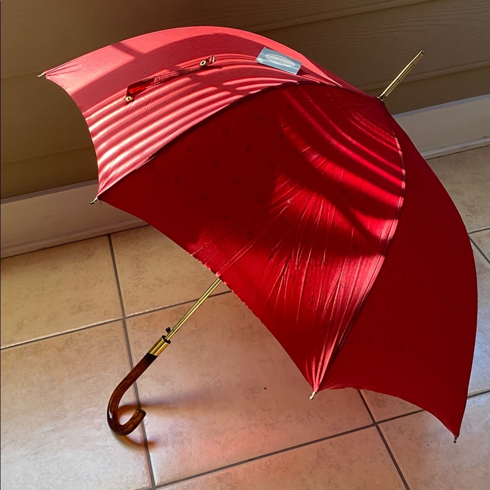 Vintage New with tag Christian Dior Burgundy Signature umbrella